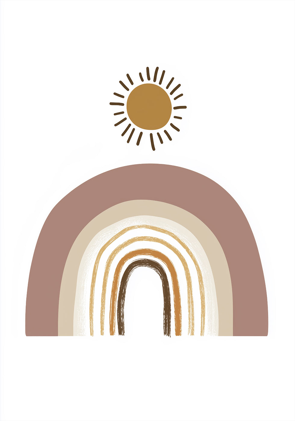 Boho Rainbow and Sun Plakat - Posterbox.dk