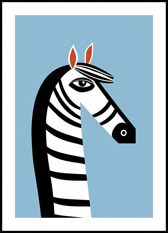 Bold Graphic Zebra Plakat - Posterbox.dk