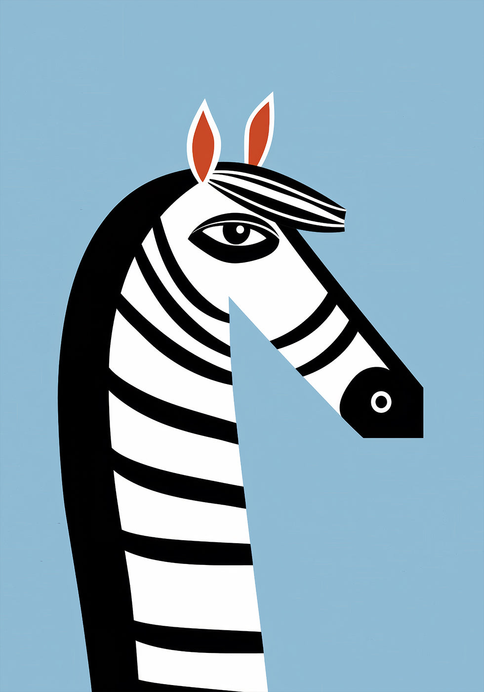 Bold Graphic Zebra Plakat - Posterbox.dk