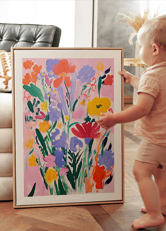 Bold  Wildflower Bouquet Expressive Floral Plakat - Posterbox.dk