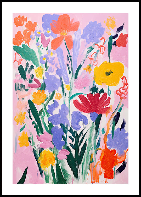 Bold  Wildflower Bouquet Expressive Floral Plakat - Posterbox.dk