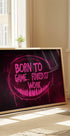 Born to Game Forced to Work Dark Neon Gaming Art Plakat - Posterbox.dk