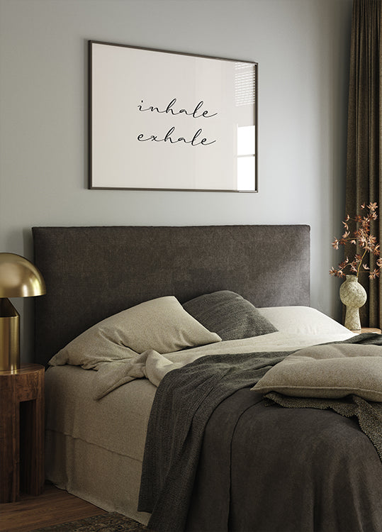 Breathe Easy: Inhale Exhale Minimalist Art Plakat - Posterbox.dk