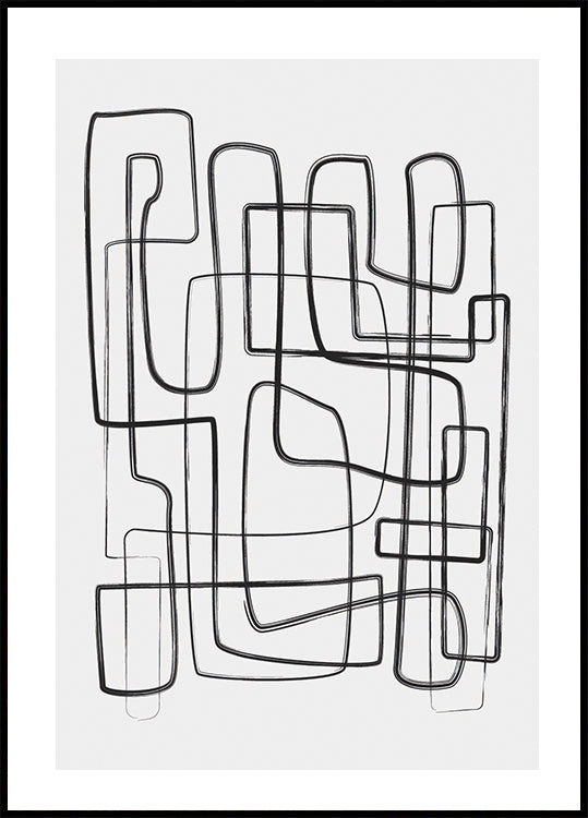 Brushed Lines Abstract No2 Plakat - Posterbox.dk