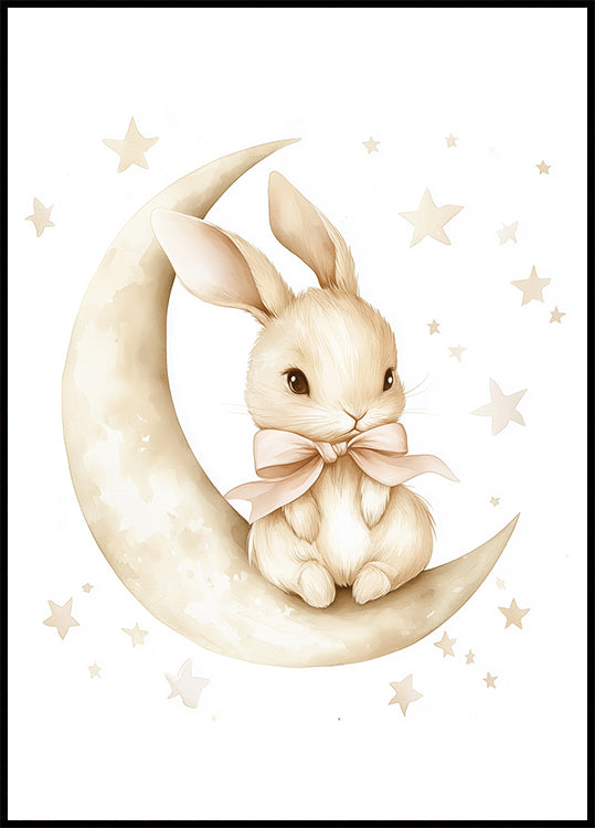 Bunny on the Moon Plakat - Posterbox.dk
