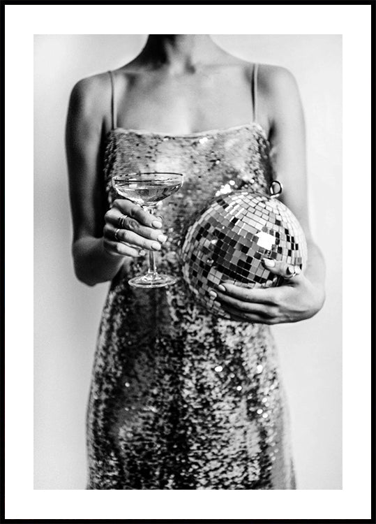 Celebration Elegance in Black & White Plakat - Posterbox.dk