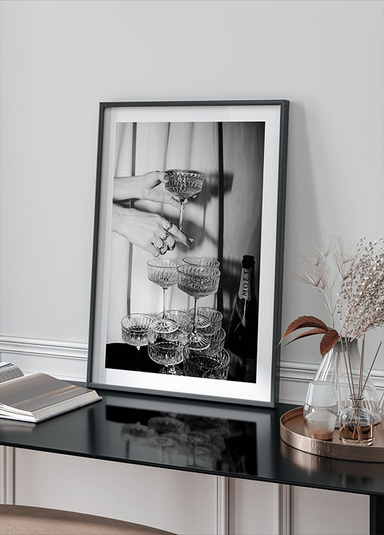 Champagne Glasses Print Plakat - Posterbox.dk
