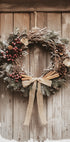 Christmas Wreath on a Wooden Door Plakat - Posterbox.dk