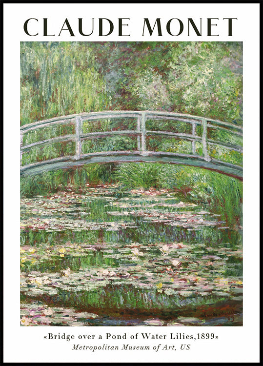 Claude Moent - Bridge over a Pond of Water Lilies Plakat - Posterbox.dk