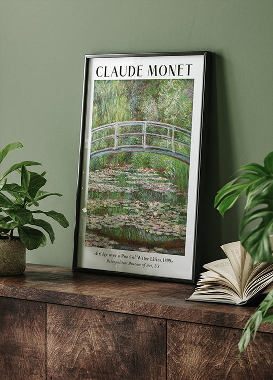 Claude Moent - Bridge over a Pond of Water Lilies Plakat - Posterbox.dk