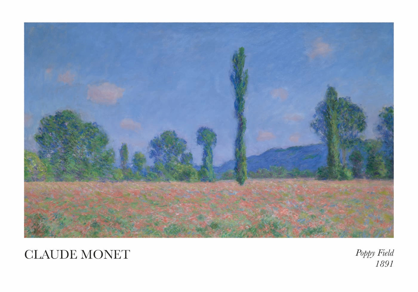 Claude Monet - Poppy Field Plakat - Posterbox.dk