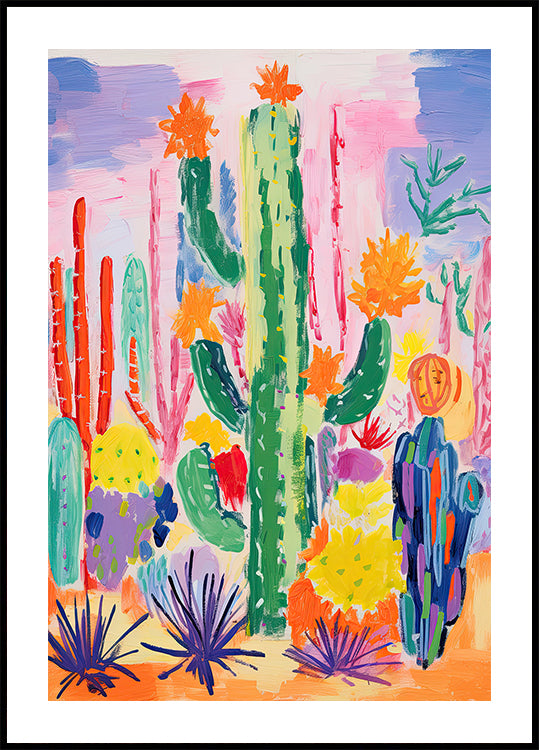 Colorful Cactus Garden Plakat - Posterbox.dk