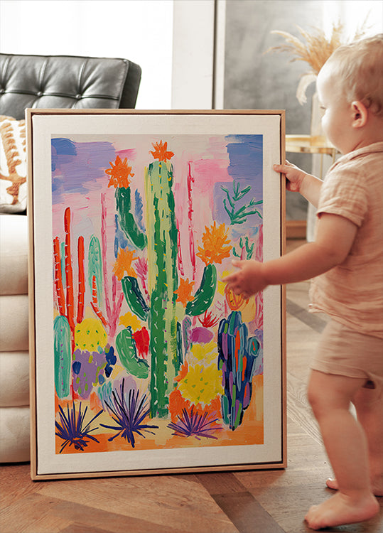Colorful Cactus Garden Plakat - Posterbox.dk