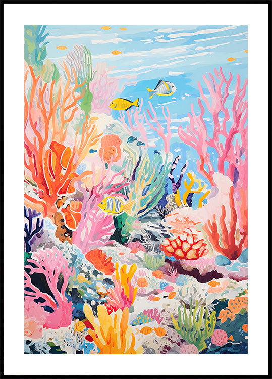 Colorful Coral Reef Ocean Scene Plakat - Posterbox.dk