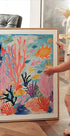Colorful Coral Reef, Tropical Fish and Sea Plants, Kids Plakat - Posterbox.dk