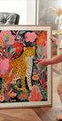 Colorful Leopard and Flowers Plakat - Posterbox.dk