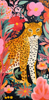 Colorful Leopard and Flowers Plakat - Posterbox.dk