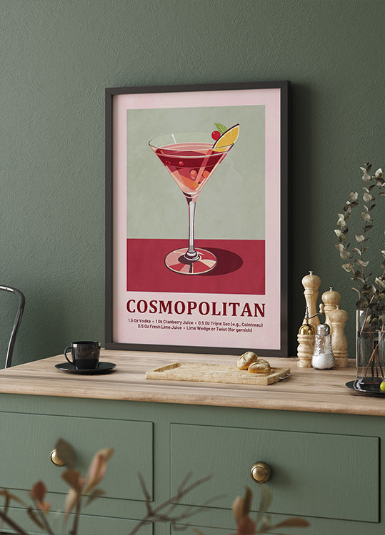 Cosmopolitan Cocktail Recipe Plakat - Posterbox.dk