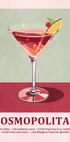 Cosmopolitan Cocktail Recipe Plakat - Posterbox.dk