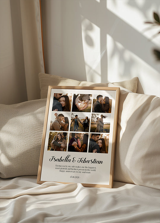 Couple Anniversary Personalized Photo Collage Plakat - Posterbox