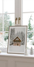 Cozy Wooden Cabin in Snowy Mountains Plakat - Posterbox.dk