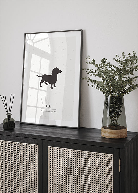 Custom Dog Silhouette Plakat - Posterbox.dk