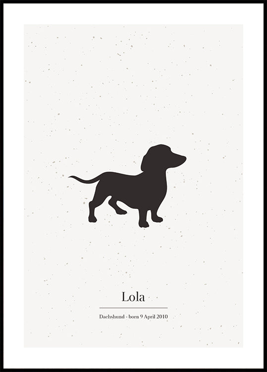 Custom Dog Silhouette Plakat - Posterbox.dk