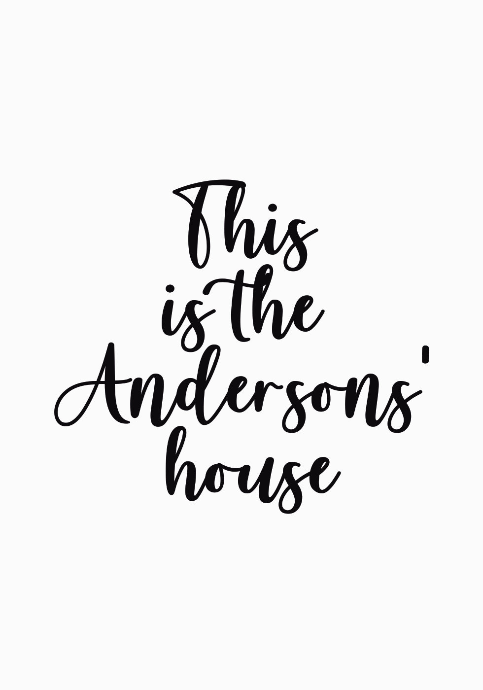 Custom Family Name House Plakat - Posterbox.dk