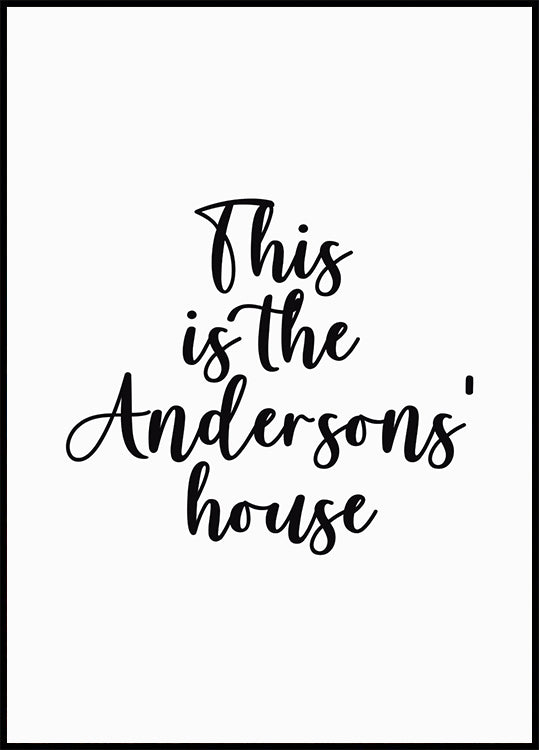 Custom Family Name House Plakat - Posterbox.dk