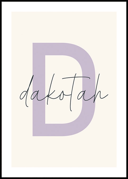 Custom Initial Name Plakat - Posterbox.dk