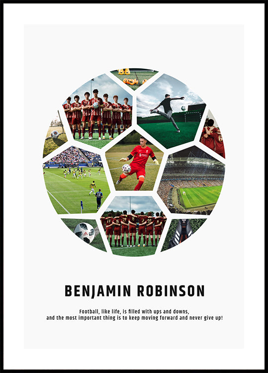 Custom Soccer Photo Collage Plakat - Posterbox.dk