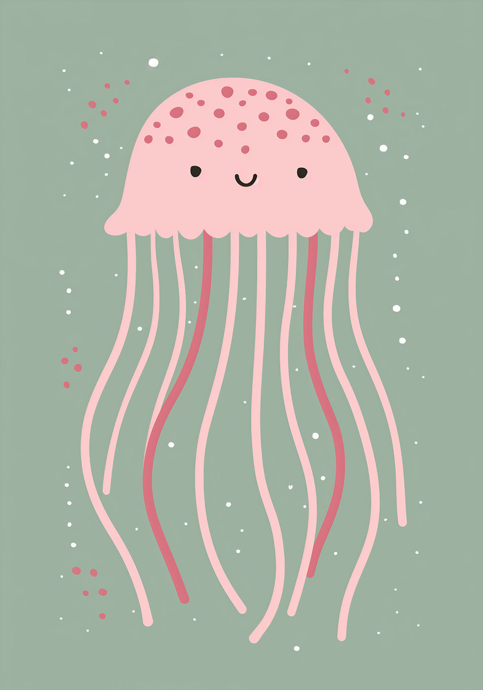 Cute Jellyfish Illustration Plakat - Posterbox.dk
