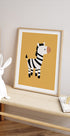 Cute Zebra Illustration Plakat - Posterbox.dk