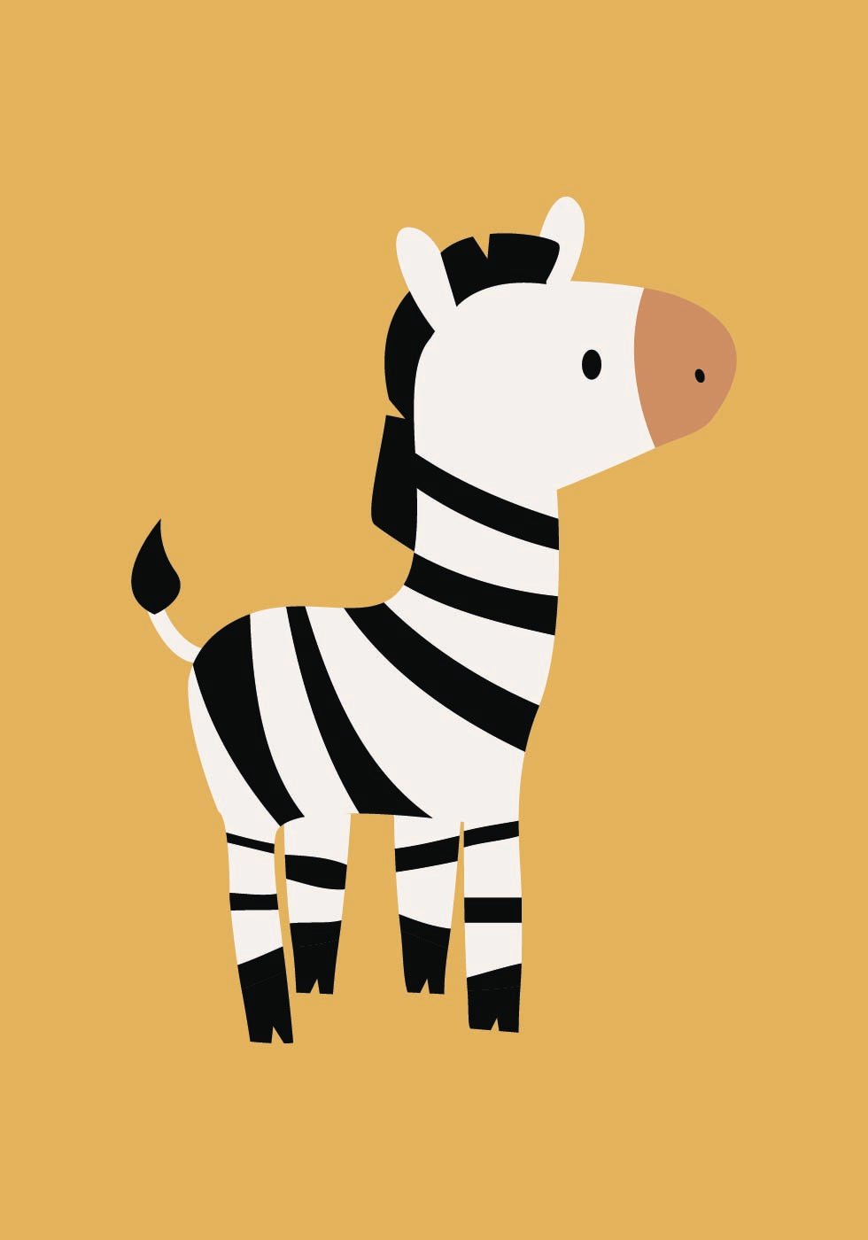 Cute Zebra Illustration Plakat - Posterbox.dk
