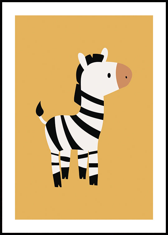 Cute Zebra Illustration Plakat - Posterbox.dk