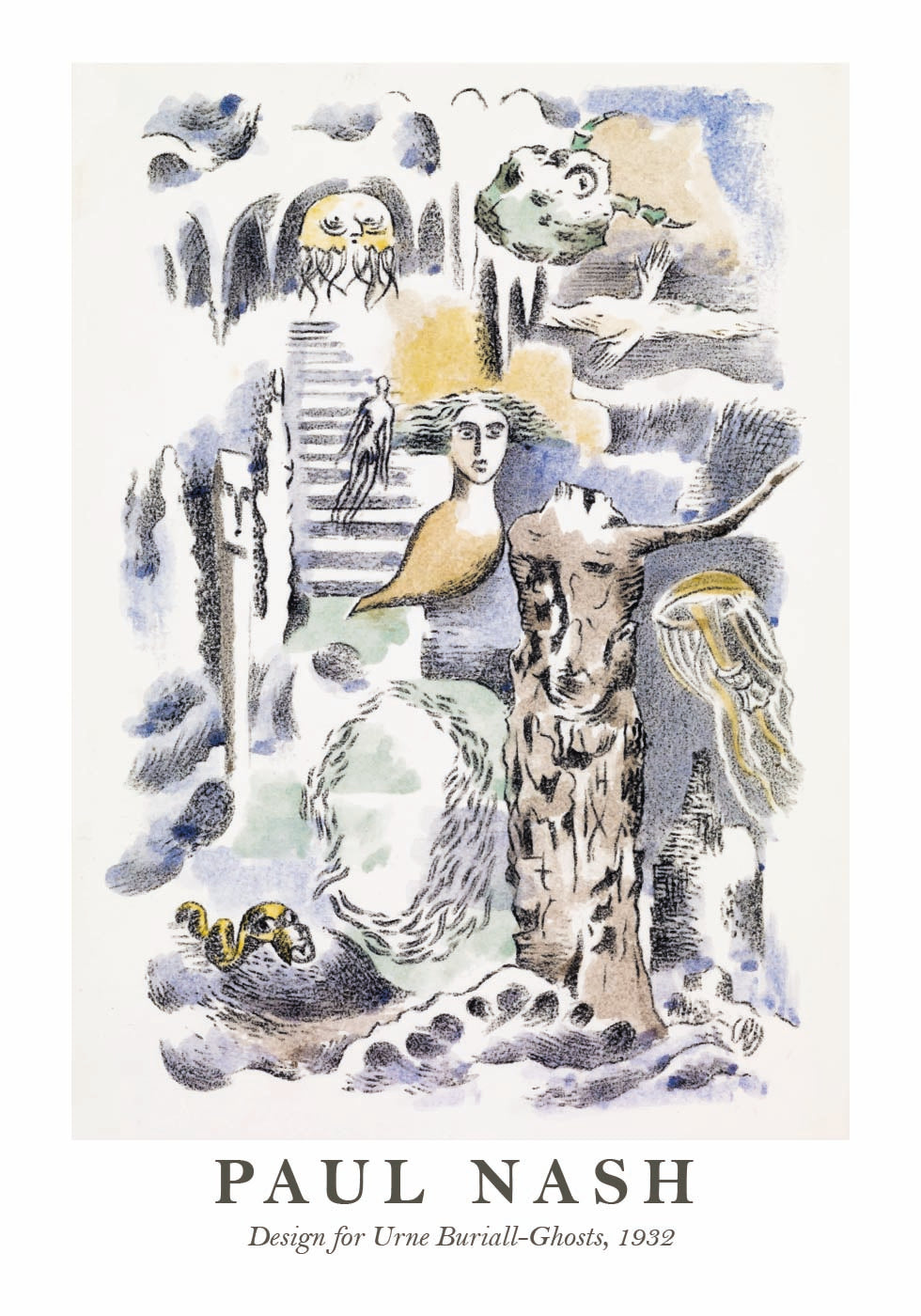 Design for Urne Buriall-Ghosts, Paul Nash Plakat - Posterbox.dk