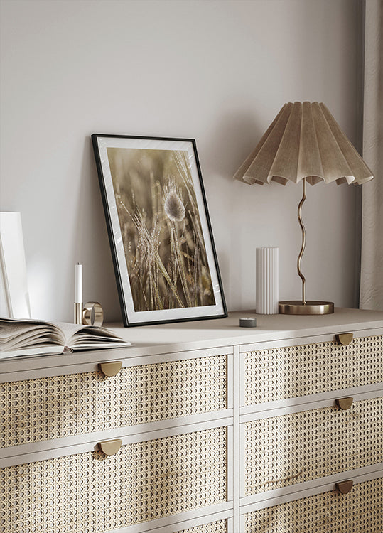 Dew-Covered Grass Head Plakat - Posterbox.dk