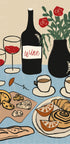 Dinner Table, French Wine and Cheese Setting Plakat - Posterbox.dk