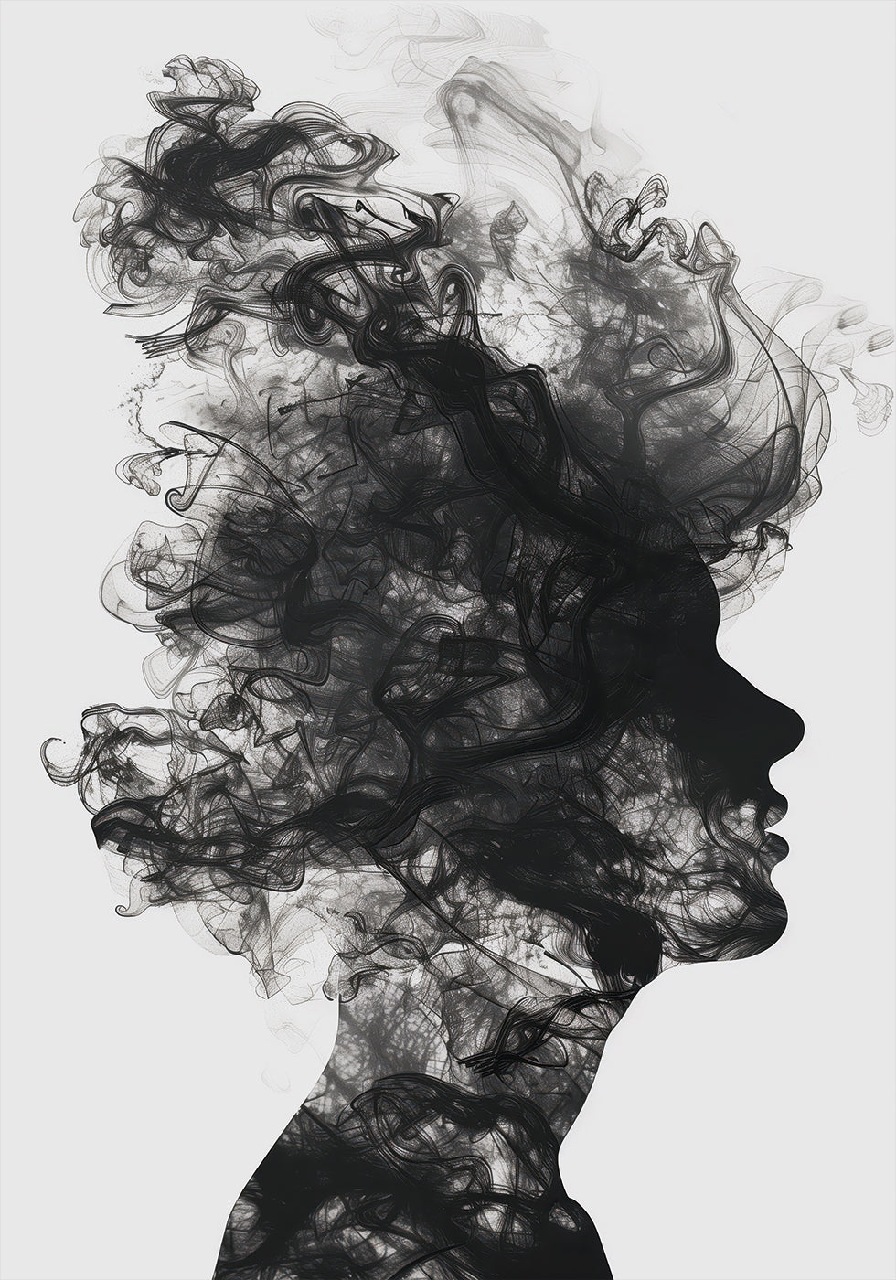 Dissolving Silhouette Abstract Plakat - Posterbox.dk