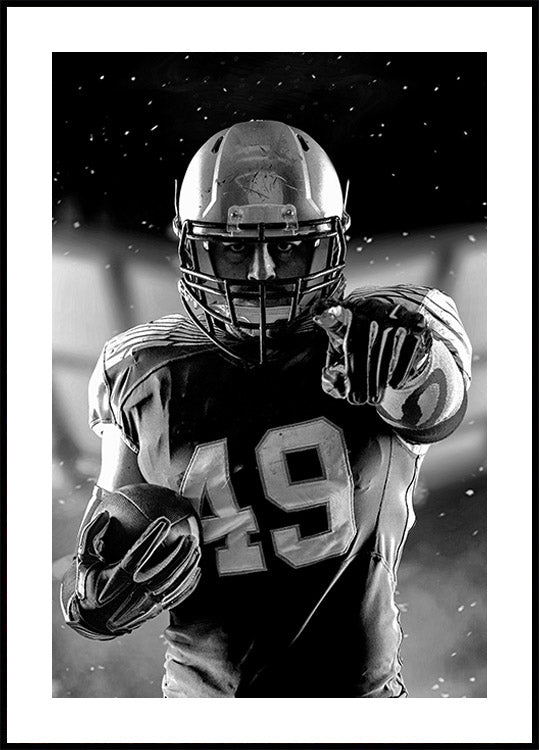 Dynamic Football Player Action Plakat - Posterbox.dk
