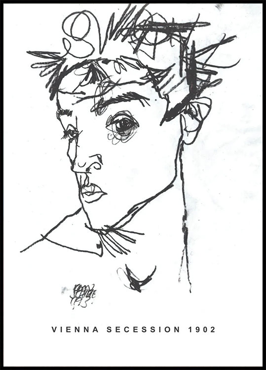 Egon Schiele Self-Portrait 1902 Plakat - Posterbox.dk
