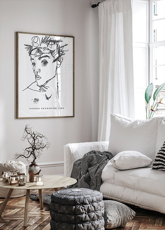 Egon Schiele Self-Portrait 1902 Plakat - Posterbox.dk