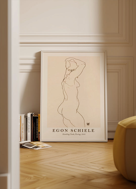 Egon Schiele, Standing Nude Facing Plakat - Posterbox.dk