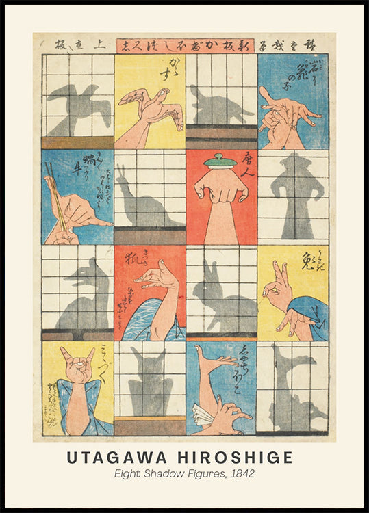 Eight Shadow Figures Hiroshige Vintage Woodblock Plakat - Posterbox.dk