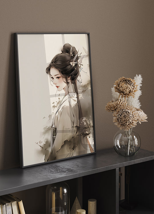 Elegant Ink Woman Plakat - Posterbox.dk