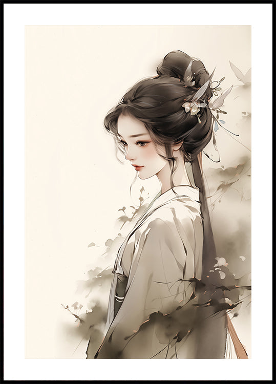 Elegant Ink Woman Plakat - Posterbox.dk