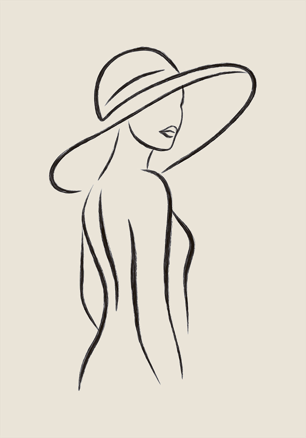 Elegant Woman Outline Plakat - Posterbox