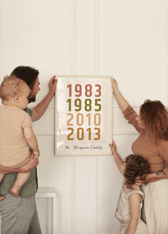 Family Birth Year Plakat - Posterbox.dk