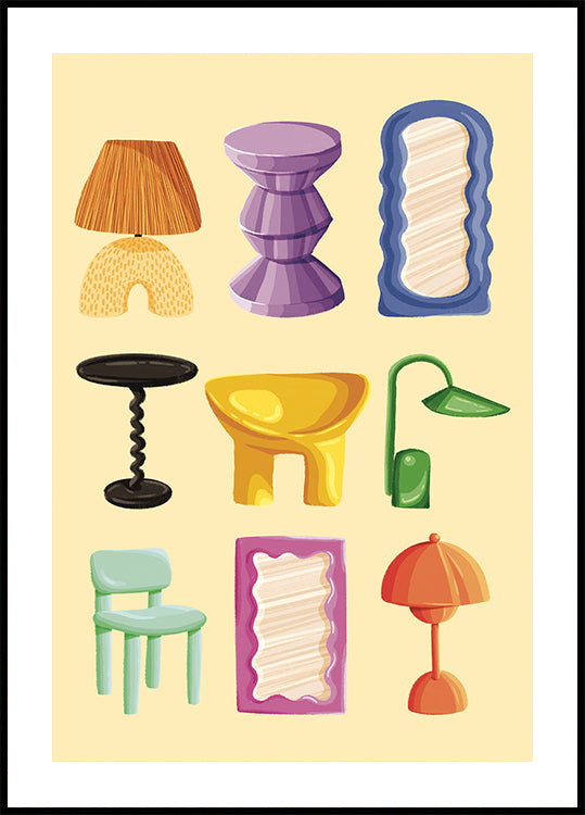 Fashionable Furniture Set Plakat - Posterbox.dk