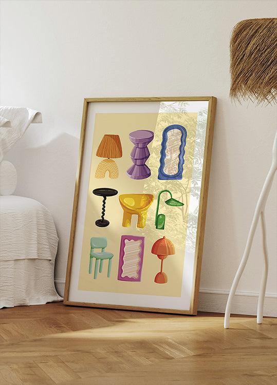 Fashionable Furniture Set Plakat - Posterbox.dk